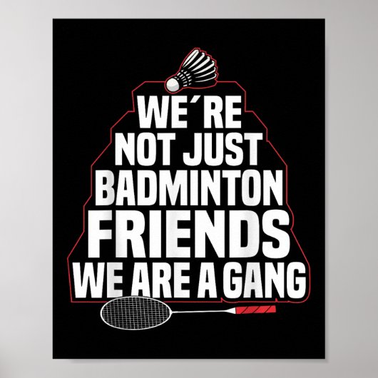 Badminton Team Game Een Gang Shuttle Speler Badmin Poster (Voorkant)