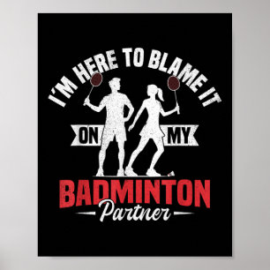 Badminton Team Game Partner Shuttle Speler Badmint Poster