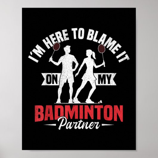Badminton Team Game Partner Shuttle Speler Badmint Poster (Voorkant)