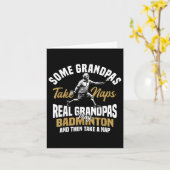 Badminton Team Grandma Shuttle Player Badminton Kaart (Gele Bloem)