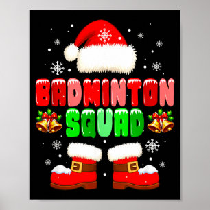 Badminton Team Kostuum Kerst Speler Team Grappig Poster