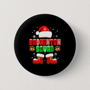 Badminton Team Kostuum Kerst Speler Team Grappig Ronde Button 5,7 Cm