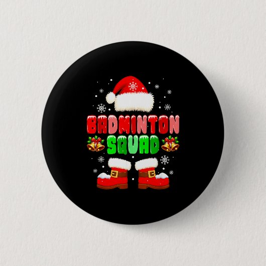 Badminton Team Kostuum Kerst Speler Team Grappig Ronde Button 5,7 Cm (Voorkant)