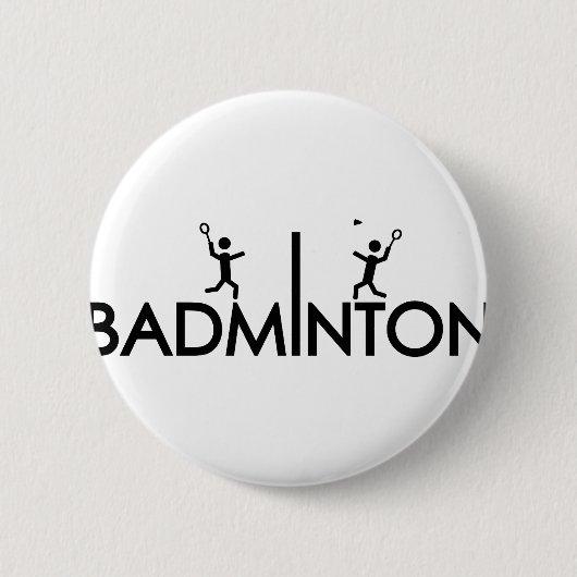 badminton-tekstpictogram ronde button 5,7 cm (Voorkant)