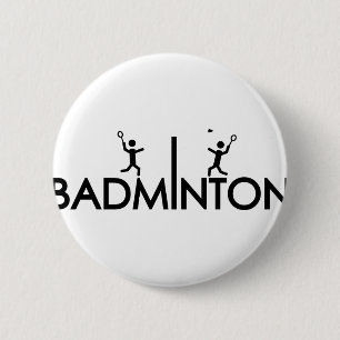 badminton-tekstpictogram ronde button 5,7 cm