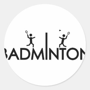 badminton-tekstpictogram ronde sticker