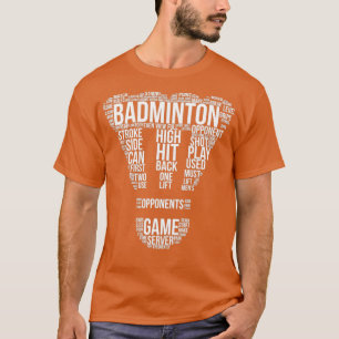 Badminton Terms Word Cloud Badminton Gift Badminto T-shirt