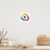 Badminton Tricolor Emblem Poster (Keuken)