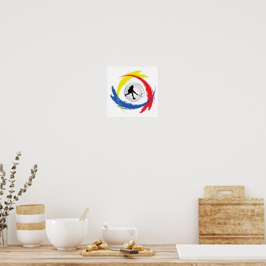 Badminton Tricolor Emblem Poster (Keuken)