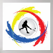 Badminton Tricolor Emblem Poster (Voorkant)