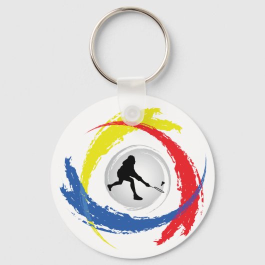 Badminton Tricolor Emblem Sleutelhanger (Voorkant)