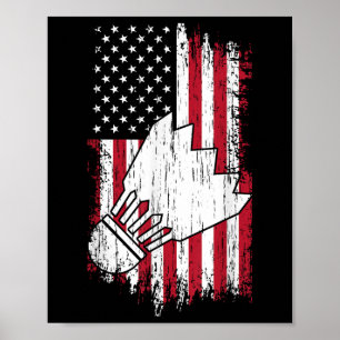 Badminton - Usa Amerikaanse Vlag Badminton Standaa Poster