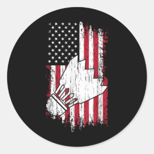 Badminton - Usa Amerikaanse Vlag Badminton Tees Vr Ronde Sticker