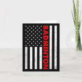 Badminton Usa Flag Graphic Badminton Player Shuttl Kaart (Voorkant)