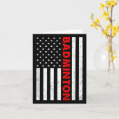 Badminton Usa Flag Graphic Badminton Player Shuttl Kaart (Gele Bloem)