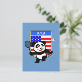 Badminton USA Panda Briefkaart (Staand voorkant)