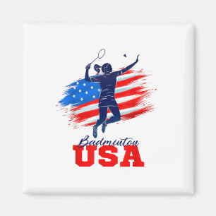 Badminton USA Support Team American Flag Sports LO Magneet