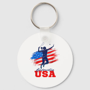 Badminton USA Support Team American Flag Sports LO Sleutelhanger