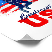 Badminton Usa Supportteam Amerikaanse Vlag Sport L Poster (Hoek)