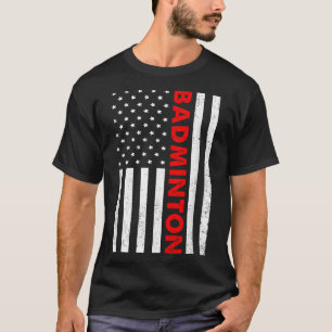 Badminton Usa Vlag Grafisch Badminton Speler Shutt T-shirt