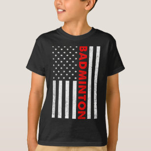 Badminton Usa Vlag Grafische Badminton Speler Shut T-shirt