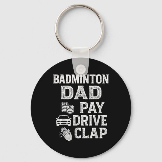 Badminton Vader Betaal Ritu Clap Grappige Vader Ta Sleutelhanger (Voorkant)