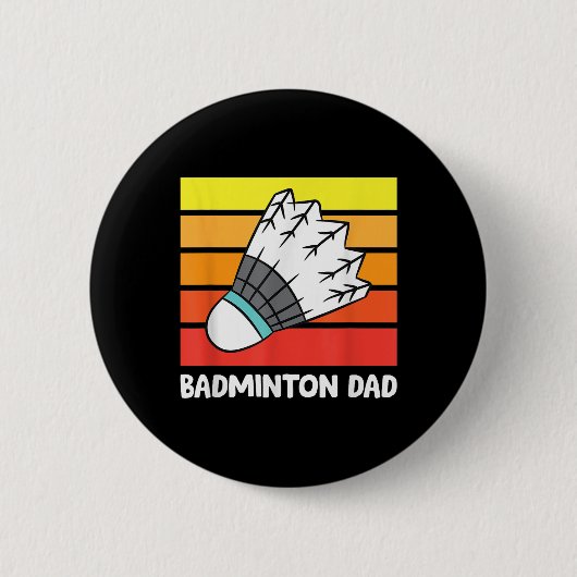 Badminton vader grappige badminton vader ronde button 5,7 cm (Voorkant)