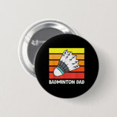 Badminton vader grappige badminton vader ronde button 5,7 cm (Voorkant /achterkant)