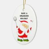 Badminton vakantiegeschenk keramisch ornament (Links)