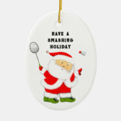 Badminton vakantiegeschenk keramisch ornament (Voorkant)