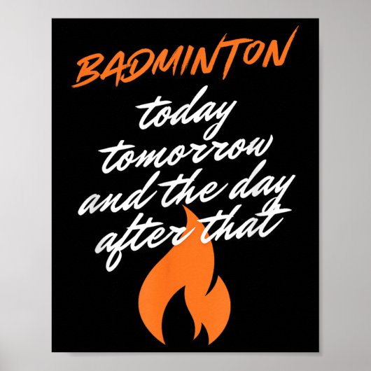 Badminton Vandaag Morgen Dag Erna Racket Shuttle Poster (Voorkant)