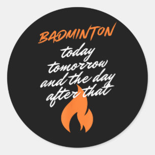 Badminton Vandaag Morgen Dag Na Racket Shuttle Ronde Sticker