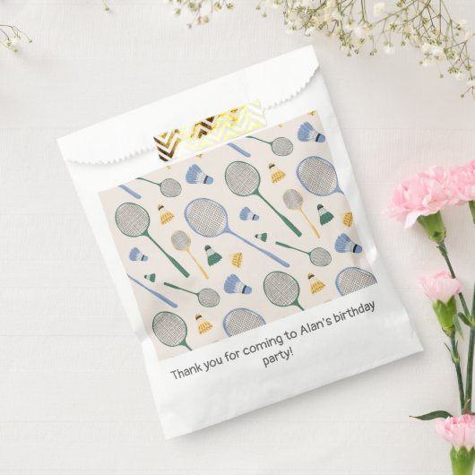 Badminton verjaardagsfeestje bedankzakje (Gezegeld)