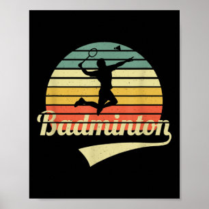 Badminton Vintage Badminton Speler Badminton Sport Poster