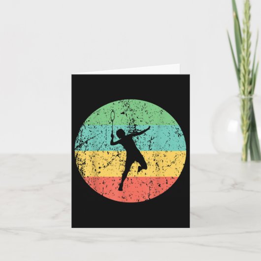 Badminton Vintage Retro Badmintonspeler Kaart (Voorkant)
