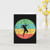 Badminton Vintage Retro Badmintonspeler Kaart (Gele Bloem)