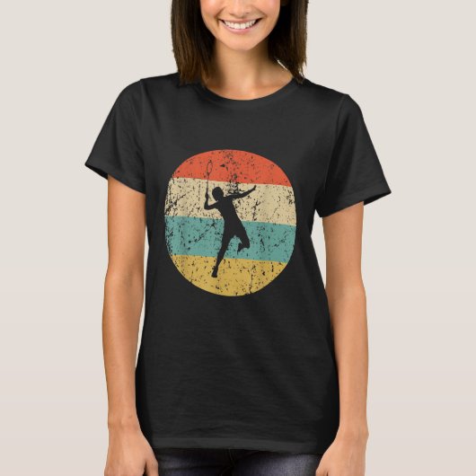 Badminton Vintage Retro Badmintonspeler T-shirt (Voorkant)