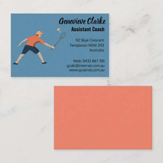 Badminton Visitekaartje (Voorkant / Achterkant)