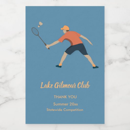 Badminton Voedselcontainer Etiket (Enkel label)