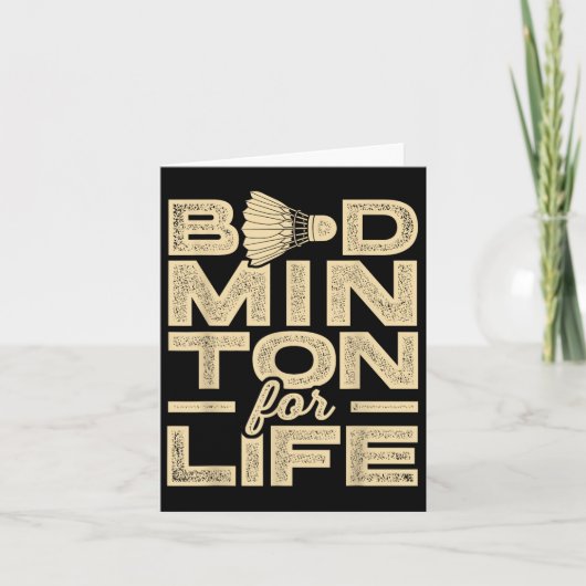 Badminton voor het leven Badminton Player Shuttle Kaart (Voorkant)