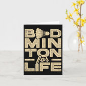 Badminton voor het leven Badminton Player Shuttle Kaart (Gele Bloem)