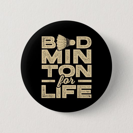 Badminton voor het leven Badminton Player Shuttle Ronde Button 5,7 Cm (Voorkant)