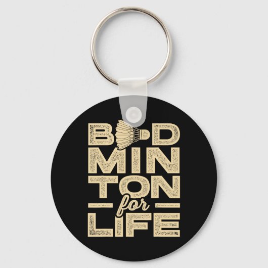 Badminton voor het leven Badminton Player Shuttle  Sleutelhanger (Voorkant)