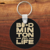 Badminton voor het leven Badminton Player Shuttle  Sleutelhanger (Voorkant)