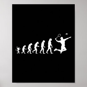 Badminton Voor Menselijke Evolutie Poster