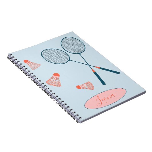 Badminton voor notitieboek van twee monogram (Rechterzijde)