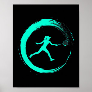 Badminton Vrouw Meisje Sport Hobby Cirkel  Poster