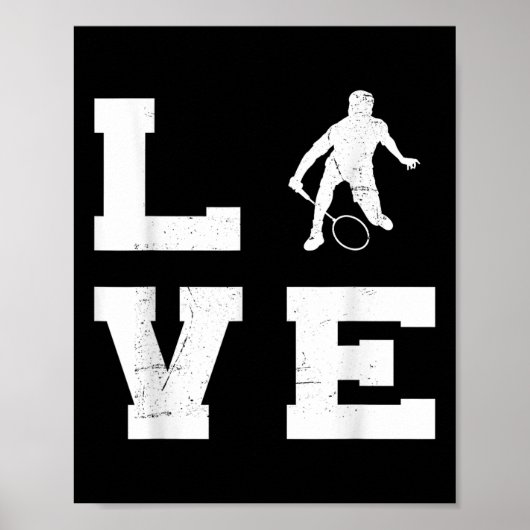 Badminton Vrouwen Mannen Badminton Player Shuttle Poster (Voorkant)