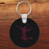 Badminton Vrouwen Squash Shuttle Badminton Speler Sleutelhanger (Voorkant)