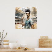 Badminton-waterverf-kunstprint Poster (Keuken)